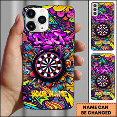 Maxcorners Darts Colorful Graffiti Pop Art Abstract Personalized Name 3D Phone Case