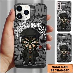 Maxcorners Darts Peaky Blinders Style Gangster Cartoon Personalized Name 3D Phone Case