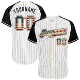 Maxcorners Custom Olive Vintage USA Flag-City Cream Premium Salute To Service Baseball Jersey LM0210