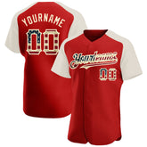 Maxcorners Custom Royal Vintage USA Flag-Cream Premium Raglan Sleeves Baseball Jersey LM0210