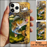 Maxcorners Fishing Walleye Skin Personalized Name Phone Case LM1812