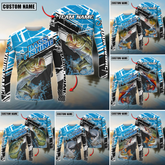 Maxcorners Freshwater Fishing Bold Graphic Splash Contrast Design Personalized Name, Team Name 3D Long Sleeve Shirt