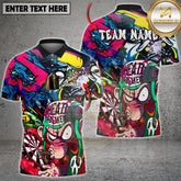 Maxcorners Darts Clown Urban Graffiti Art Multicolor Options Personalized Name, Team Name 3D Shirt (4 Colors)
