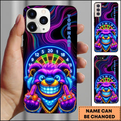 Maxcorners Neon Darts Bear Dartboard Glow Art Personalized Name Phone Case