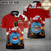 Maxcorners Bowling Angry Ball Comic Explosion Multicolor Options Personalized Name, Team Name 3D Shirt (4 Colors)