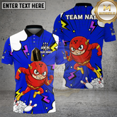 Maxcorners Bowling Speed Hero Lightning Cartoon Multicolor Options Personalized Name, Team Name 3D Shirt (4 Colors)