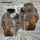 Maxcorners Deer Hunting Forest Camouflage Buck Scene Multicolor Options Personalized Name, Team Name 3D Hoodie