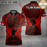 Maxcorners Red Reaper Cemetery Darts Multicolor Options Personalized Name, Team Name 3D Shirt (4 Colors)