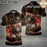 Maxcorners Viking Warrior Dart Ship Storm Multicolor Options Personalized Name, Team Name 3D Shirt (4 Colors)