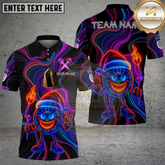 Maxcorners Neon Xmas Dartboard Character Fire Glow Multicolor Options Personalized Name, Team Name 3D Shirt (4 Colors)