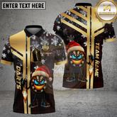 Maxcorners Cool Christmas Dartboard Snowflake Black Gold Multicolor Options Personalized Name, Team Name 3D Shirt (4 Colors)