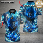 Maxcorners Bowling Electric Lion Storm Power Multi Options Personalized Name, Team Name Unisex 3D Shirt (4 Colors)
