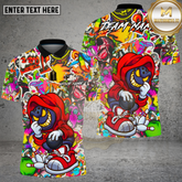 Maxcorners Bowling Street Sticker Hoodie Bowler Multi Options Personalized Name, Team Name Unisex 3D Shirt (4 Colors)