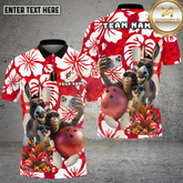 Maxcorners Bowling Hawaiian Donkey Fun Multi Options Personalized Name, Team Name Unisex 3D Shirt (4 Colors)