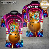 Maxcorners Bowling Neon Horse Beer Party Multi Options Personalized Name, Team Name Unisex 3D Shirt (4 Colors)
