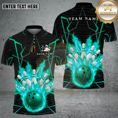 Maxcorners Bowling Inferno Pin Explosion Multi Options Personalized Name, Team Name Unisex 3D Shirt (4 Colors)
