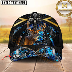 Maxcorners Hunting Whitetail Deer Viking Skull Black Gold Arrow Camo Custom Name 3D Cap (5 Colors)