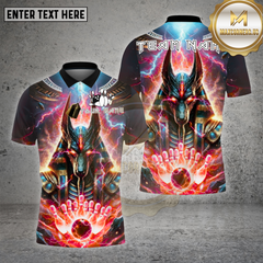 Maxcorners Bowling Shirt Anubis Lightning Multioptions Personalized Name, Team Name Unisex 3D Shirt (4 Colors)