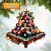 Maxcorners Custom Name Billiard Ornament, Billiard Lover Christmas Gift595 2D Flat LM2111