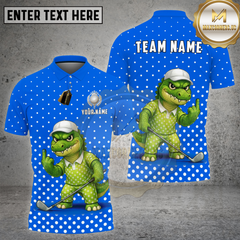 Maxcorners Golf Funny Alligator Polka Dot Cartoon Multi Options Personalized Name, Team Name 3D Shirt