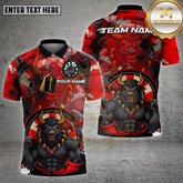 Maxcorners Darts Shirt Fiery Demon Bull Multicolor Options Personalized Name, Team Name Unisex 3D Shirt (4 Colors)
