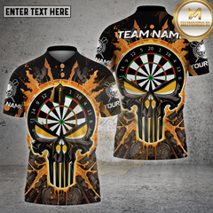 Maxcorners Darts Punisher Skull Fire Multioptions Personalized Name, Team Name Unisex 3D Shirt (4 Colors)