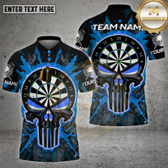 Maxcorners Darts Punisher Skull Fire Multioptions Personalized Name, Team Name Unisex 3D Shirt (4 Colors)