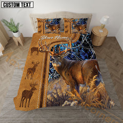 Maxcorners Autumn Deer Leather Camo Bedding Set 3D Print Custom Name (4 Colors)