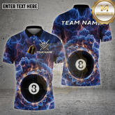 Maxcorners Billiards Shirt 8 Ball Lightning Storm Multioptions Personalized Name, Team Name Unisex 3D Shirt (4 Colors)