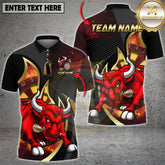Maxcorners Angry Bull Dart Board Fire Power Graphic Multicolor Options Personalized Name, Team Name 3D Shirt (4 Colors)