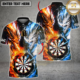 Maxcorners Dragon Fire Ice Darts Shirt Dual Element Dragon Strike Design Multicolor Options Personalized Name, Team Name 3D Shirt (4 Colors)