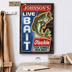 Maxcorners Gifts Personalized Fishing Bait And Tackle Canvas LM0101