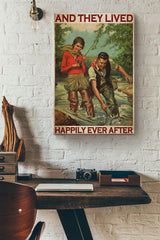Maxcorners Fishing Partner And They Lived Happily Ever After Canvas Ideas, Canvas Hanging Prints, Gift Idea Framed Prints, Canvas LM0101