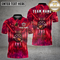 Maxcorners Darts King Neon Alley Crown Character Multi Options Personalized Name, Team Name 3D Shirt