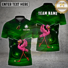 Maxcorners Golf Pink Flamingo Galaxy Night Theme Multi Options Personalized Name, Team Name 3D Shirt