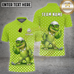 Maxcorners Golf Funny Alligator Polka Dot Cartoon Multi Options Personalized Name, Team Name 3D Shirt