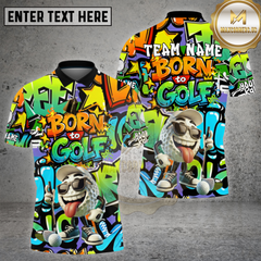 Maxcorners Golf Born To Golf Graffiti Street Vibes Multi Options Personalized Name, Team Name 3D Shirt