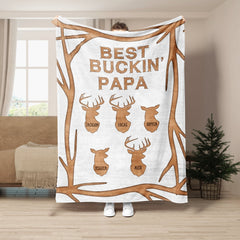 Maxcorners Personalized Hunting Dad Blanket, Best Buckin' Papa Blanket, Custom Soft Cozy Sherpa Fleece Throw Blankets, Gift for Dad, Father's Day Gift
LM1711