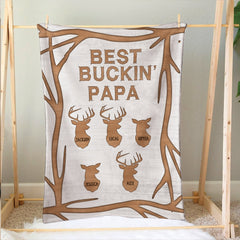 Maxcorners Personalized Hunting Dad Blanket, Best Buckin' Papa Blanket, Custom Soft Cozy Sherpa Fleece Throw Blankets, Gift for Dad, Father's Day Gift
LM1711