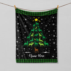 Maxcorners Personalized Christmas Deer Blanket, Hunting Blanket, Custom Name Soft Cozy Sherpa Fleece Throw Blankets, Xmas Gift for Hunter, Deer Lover
LM1711