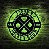 Maxcorners LED Poker Room Wall Sign, Custom Poker Name Metal Wall Art, Gift For Poker LoverLM1009