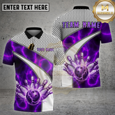 Maxcorners Bowling Lightning Ball Strike Graphic Multicolor Options Personalized Name, Team Name 3D Shirt (4 Colors)