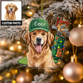 Maxcorners Custom Dog Picture Ornament, Acrylic Ornament, Christmas Tree Ornaments, Gift For Golfer