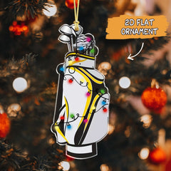 Maxcorners Custom Golf Bag Acrylic Ornament, Golf Keychain, Funny Golf Accessories, Golf Lover Gift, Christmas Ornament