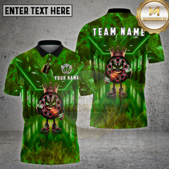 Maxcorners Darts King Neon Alley Crown Character Multi Options Personalized Name, Team Name 3D Shirt