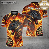 Maxcorners Dartboard Fire Tiger Flame Art Design Multi Options Personalized Name Team Name 3D Shirt