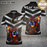 Maxcorners Bowling Shirt Chevron Armor Metallic Crown Flame Ball Multioptions Personalized Name, Team Name Unisex 3D Shirt