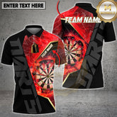 Maxcorners Darts Fire Target Shirt Flaming Dartboard Precision Design Multicolor Options Personalized Name, Team Name 3D Shirt 6 Colors)