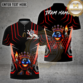 Maxcorners Bowling King Flame Ball Black Design Multicolor Options Personalized Name, Team Name Unisex 3D Shirt