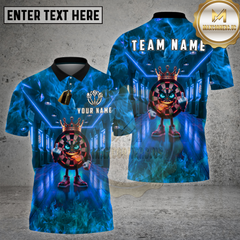 Maxcorners Darts King Neon Alley Crown Character Multi Options Personalized Name, Team Name 3D Shirt